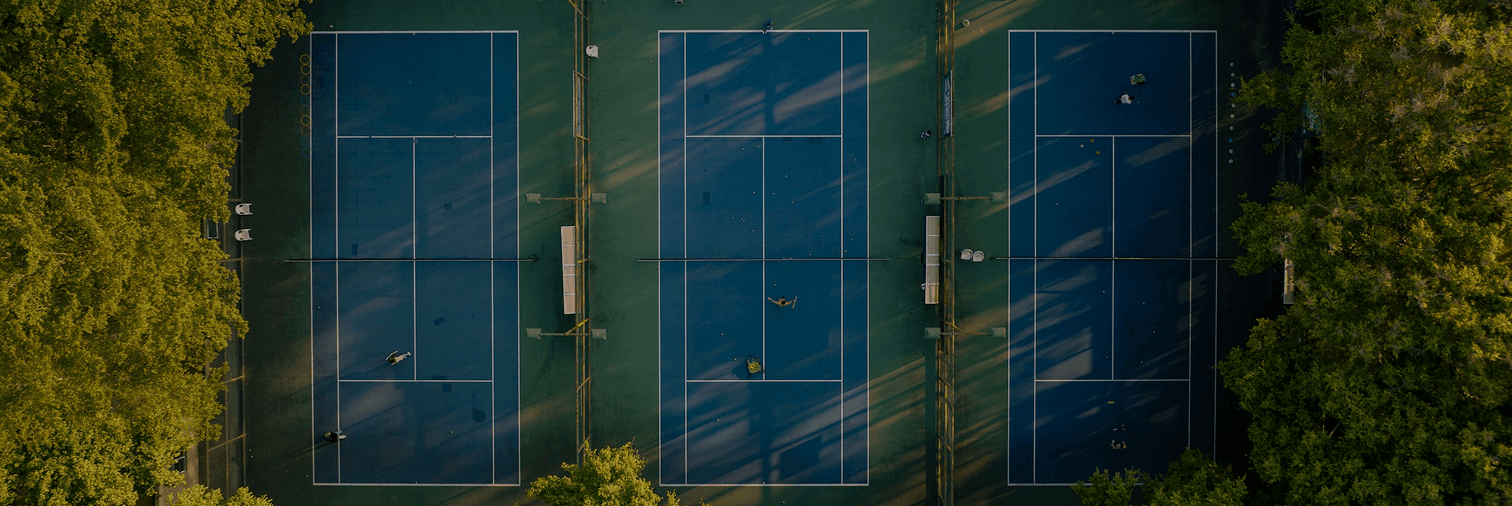 Tennis court at sunset